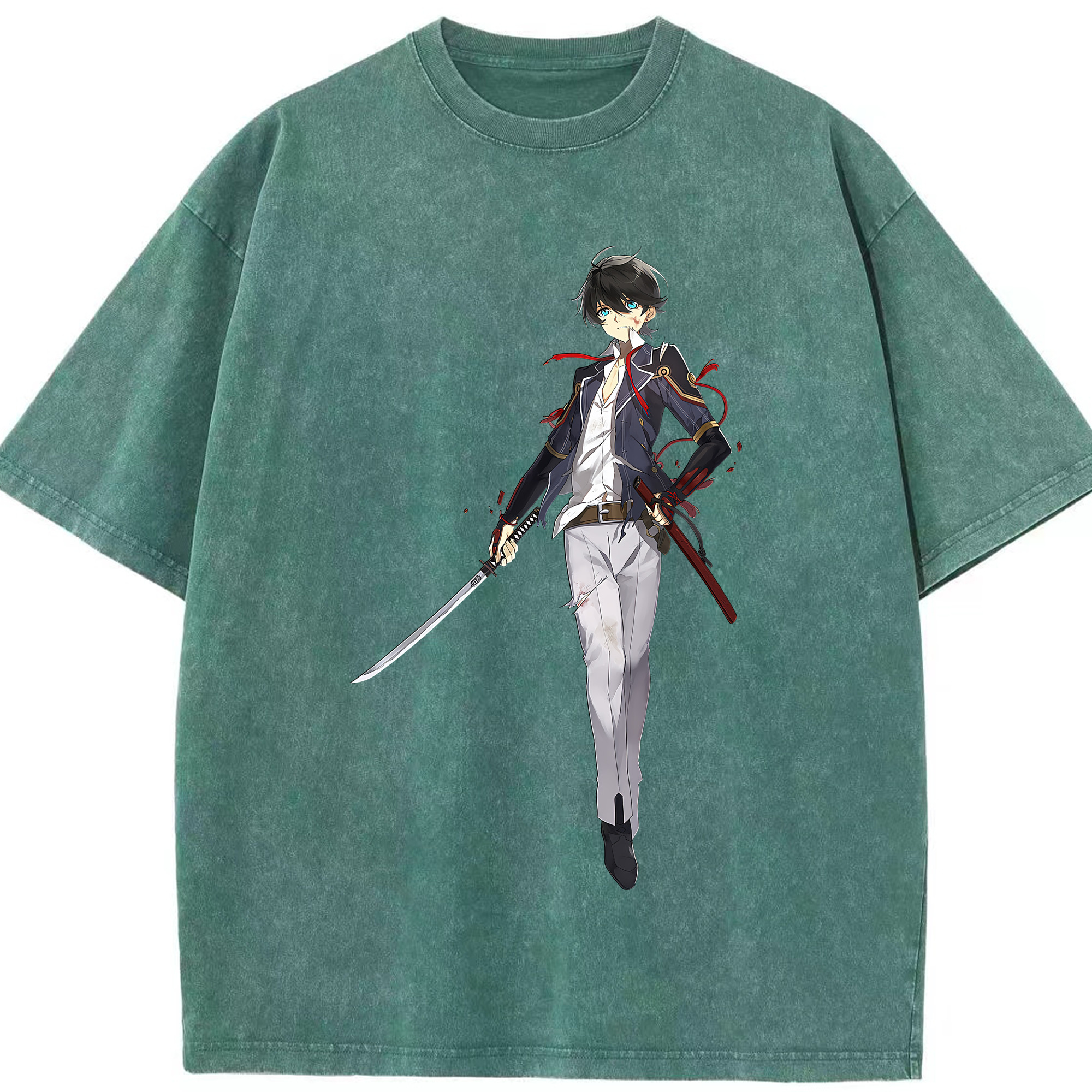 （画像用） 刀剣乱舞 Touken Ranbu 綿100% ヴィンテージ風 半袖Tシャツ（フロントプリント）
